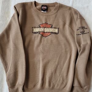 Harley-Davidson Men's Light Brown Sweatshirt Size L Preowned